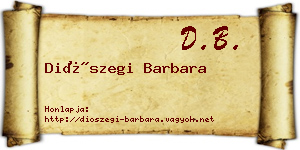 Diószegi Barbara névjegykártya