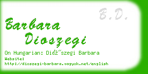barbara dioszegi business card