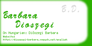 barbara dioszegi business card